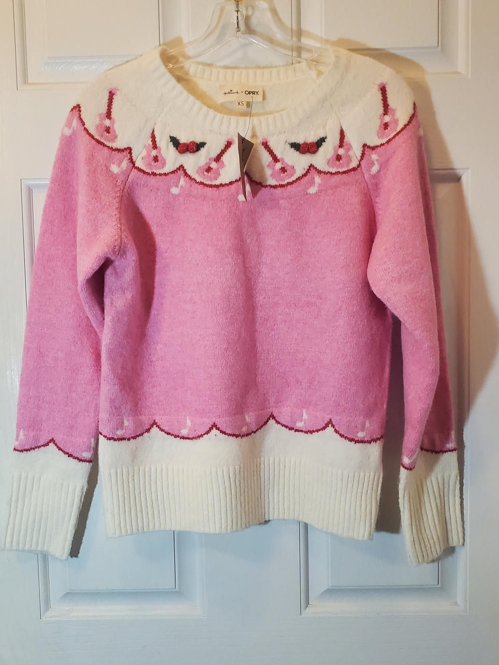 NEW Hallmark *OPRY Fair Isle Sweater with Cherry/Guitar Motif